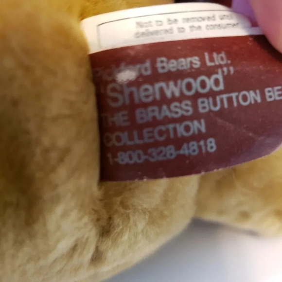 Vintage Brass Button Sherwood 1996 Plush Teddy Bear. - Picture 4 of 9